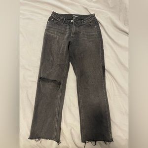 Missguided Simple Black Ripped Jeans